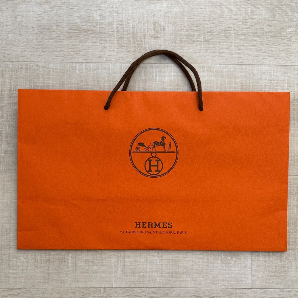 Hermes Orange Shopping Bag/Authentic Store Packaging/Paperbag for Shoes